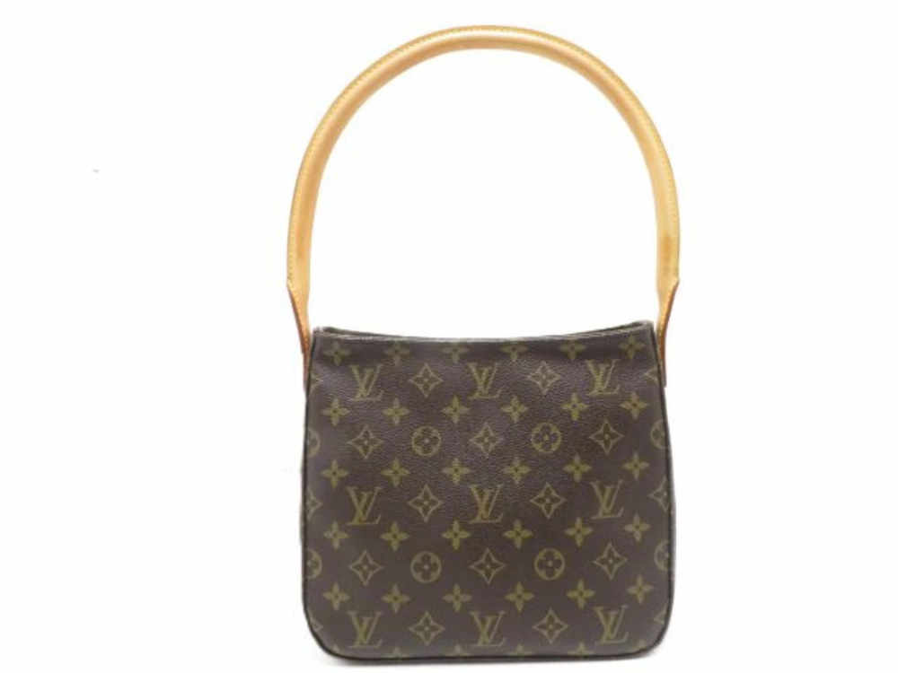 LOUIS VUITTON Looping Monogram Bag Shoulder Canvas Brown